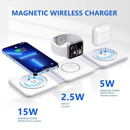 MAGNETIC FAST CHARGING STATION - ULTIMATE 3-IN-1 Wireless Foldable charger