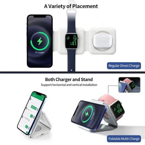 MAGNETIC FAST CHARGING STATION - ULTIMATE 3-IN-1 Wireless Foldable charger