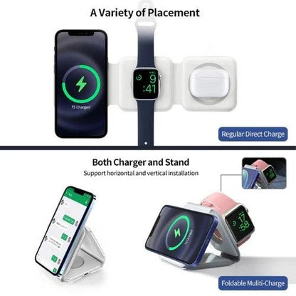 MAGNETIC FAST CHARGING STATION - ULTIMATE 3-IN-1 Wireless Foldable charger