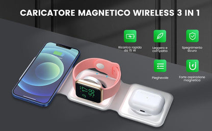 MAGNETIC FAST CHARGING STATION - ULTIMATE 3-IN-1 Wireless Foldable charger