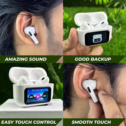 PixelPod | TOUCH SCREEN | SPATIAL AUDIO | NOISE CANCELLATION | 12-HOUR WIRELESS EARBUDS